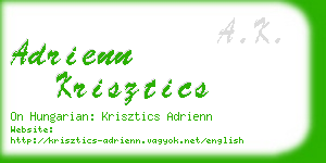 adrienn krisztics business card